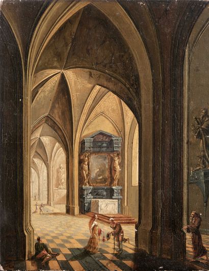 Ecole HOLLANDAISE du XIXe siècle : INTERIEUR...