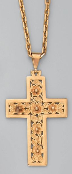 Chaîne de cou en or jaune à maille forçat...