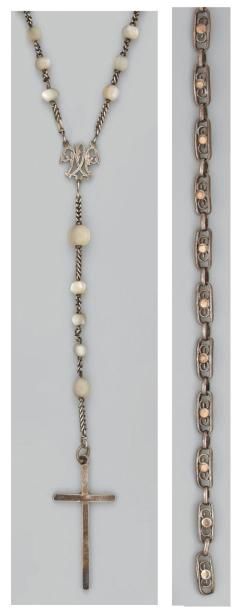 Chapelet et bracelet en argent, le premier...