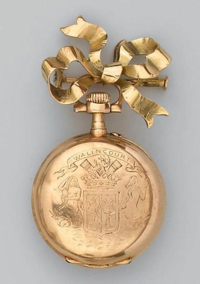 Montre de col et broche noeud de ruban en...