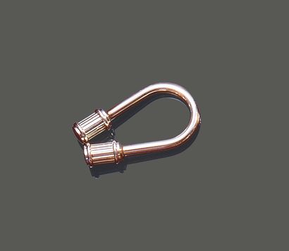 Porte-clé en métal argenté, en forme d'arceau...