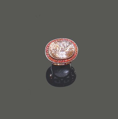 Importante bague en argent (800), orné d'une...