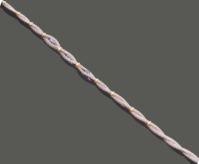 Tour de cou en or jaune et or gris 18K (750),...