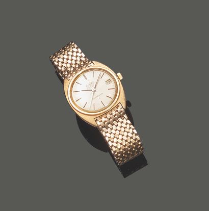 Montre bracelet d'homme en or jaune 18K (750),...