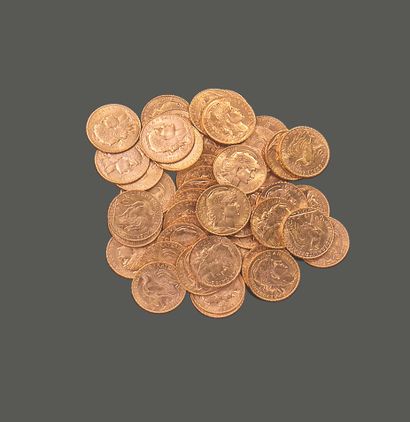 FRANCE. Cinquante pièces de vingt francs...