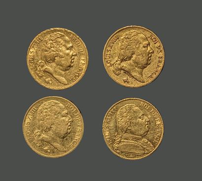 FRANCE. Quatre pièces de vingt francs en...