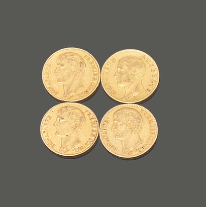 FRANCE. Quatre pièces de quarante francs...