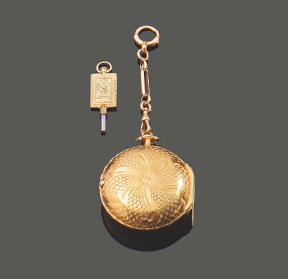 Montre de gousset en or jaune 18K (750),...
