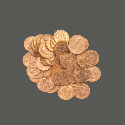 FRANCE. Cinquante pièces de vingt francs...