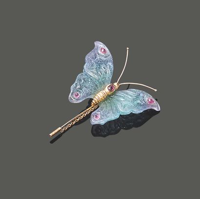 DAUM. Broche de revers en or jaune 18K (750)...