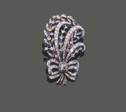 Broche en or jaune et argent bas-titre (poinçon...