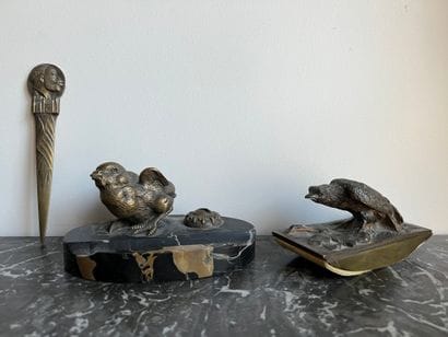 Albert MARIONNET (1852-1910). Buvard en bronze...