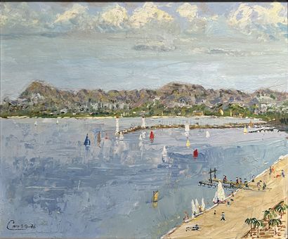 MODERN SCHOOL: PETIT PORT ANIME. Oil on Isorel,...