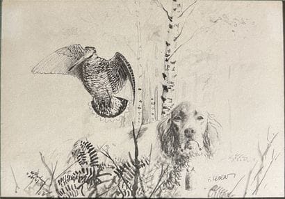 François LEBERT (b. 1948): SPANIEL AND BECASSE....