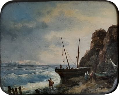 19th century FRENCH SCHOOL: FISHING BOATS...