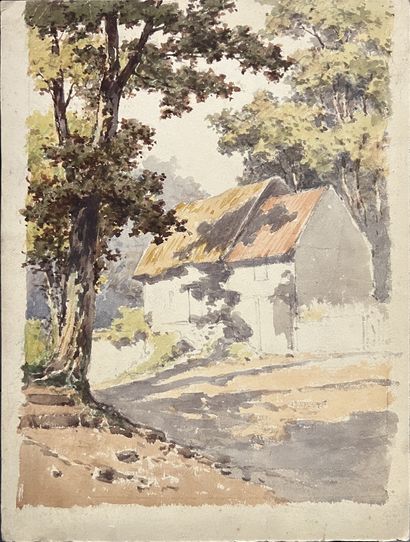 Henri NOIZEUX (1871- ?) : PENICHES A QUAI....