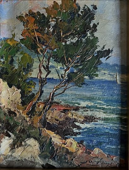 Fortuné CAR (1905-1970): MEDITERRANEAN SEASIDE....