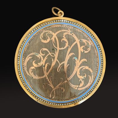 Miniature ronde représentant un homme en...