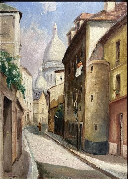 VICTORES (20th century): MONTMARTRE. Oil...