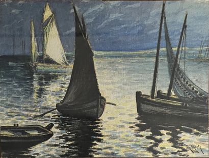 Charles MOOTZ (1889-1944): Sailboats at Full...
