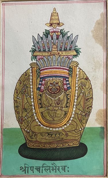 Suite of four Indian paintings depicting...