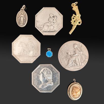 Set of four silver medals (925): - Médaille...