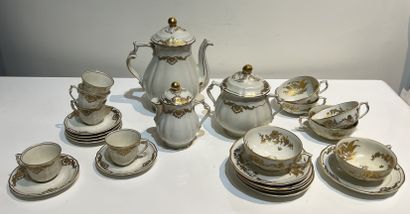 BERNARDEAU, Limoges. Porcelain tea and coffee...