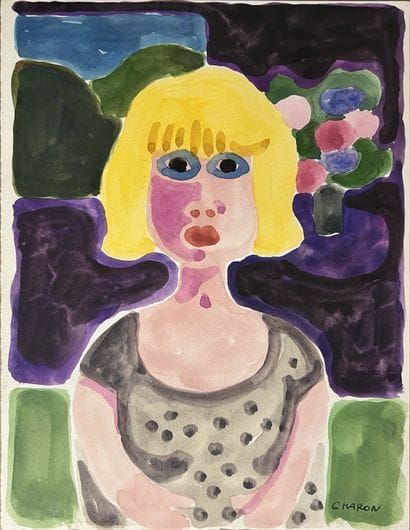 Guy CHARON (1927-2021): LA BLONDE. Watercolor,...
