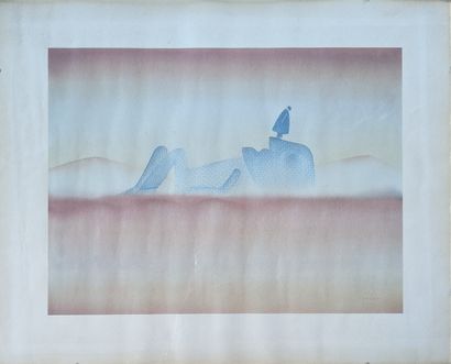 Set of framed pieces: photograph of an animated...