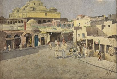 ORIENTALIST SCHOOL: TUNIS, LA MOSQUEE SIDI...
