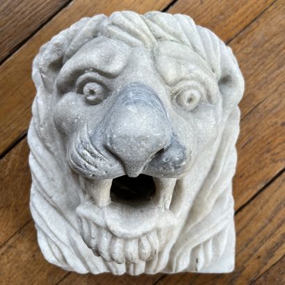 White marble fountain with gray shading,...