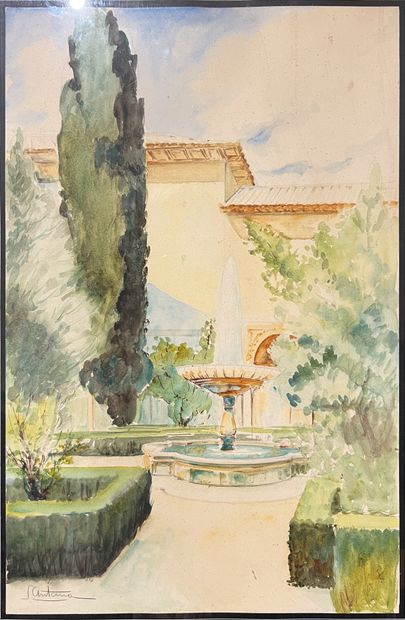 José Luis SANTANA (1908-1962): FOUNTAIN AT...