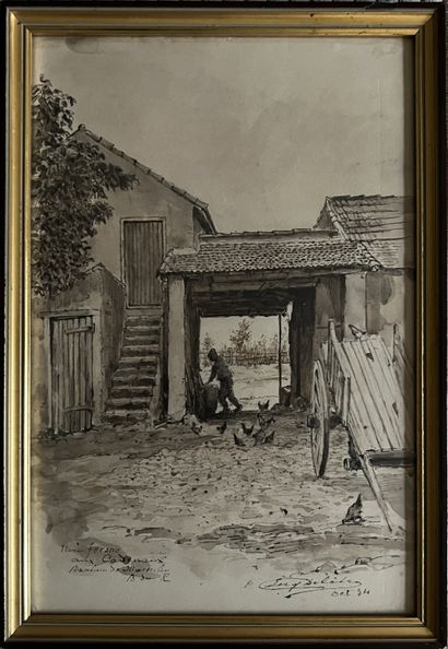 Eugène DELATRE (1864-1938): UNE FERME AU...