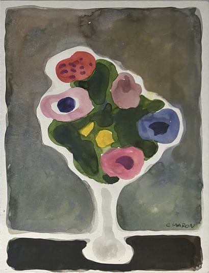 Guy CHARON (1927-2021): BOUQUET D'ANEMONES....