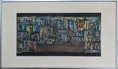 MODERN SCHOOL: COMPOSITION. Gouache. Sight:...