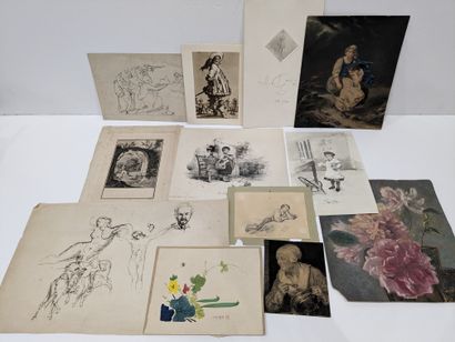 René THOMSEN (1897-1976): STUDIES. Set of...