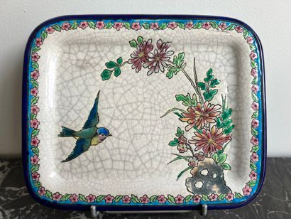 Longwy, France. Small card tray decorated...