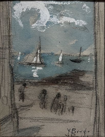 Yvonne BRUDO (19th-20th century) : SAILBOAT...