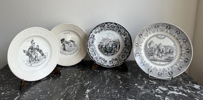 Set of eighteen earthenware dessert plates...