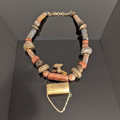Large ethnic necklace with millefiori glass,...