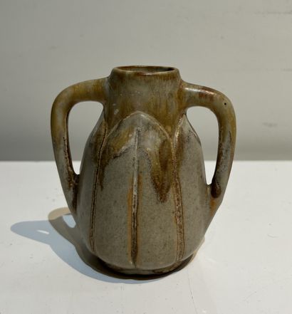Set of flamed stoneware: - DENBAC. Bottle...