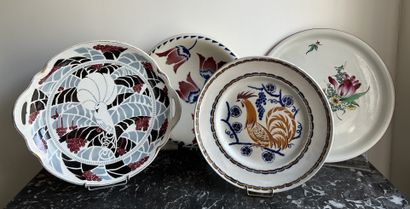 KELLER ET GUERIN, Lunéville. Pair of round...
