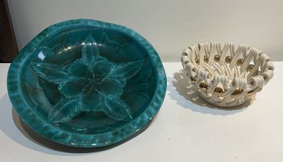 Louis GIRAUD (1896-1985). Large green enameled...