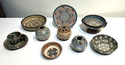 GERBINO Vallauris. Set of nine pieces in...