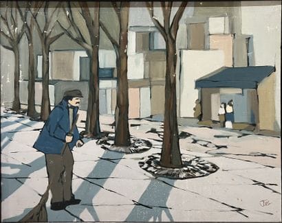 MODERN SCHOOL: LE BALAYEUR. Oil on canvas,...