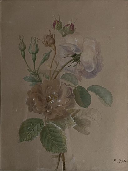 Pancrace BESSA (1772-1846): ROSE BRANCH IN...
