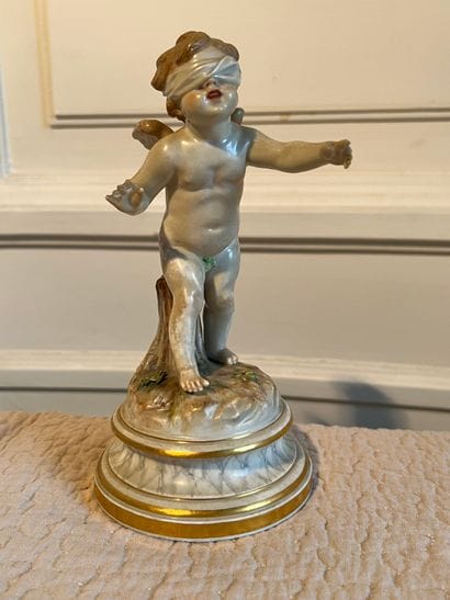 SAXE, 19th century. Polychrome porcelain...