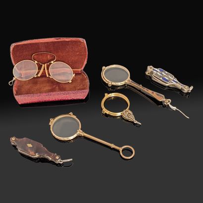 Set of six hand-faces or hand-face mounts:...