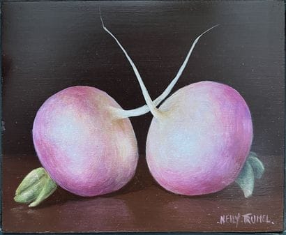 Nelly TRUMEL (1938-2018): TWO NAVETS. Oil...