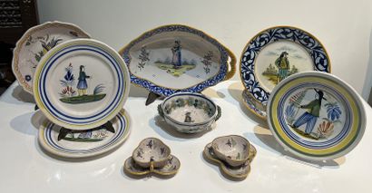 Earthenware set by Porquier-Beau and Henriot...